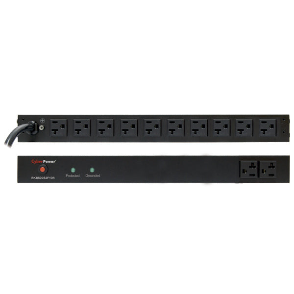 CyberPower RKBS20S2F10R surge protector Black 12 AC outlet(s) 120 V 4.57 m