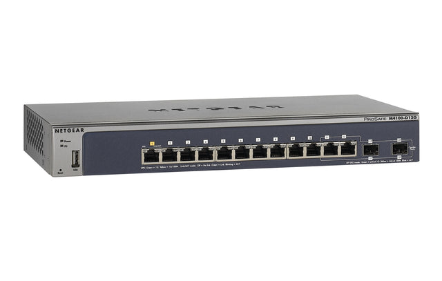 NETGEAR M4100-D12G Managed L2+ Gigabit Ethernet (10/100/1000) Blue, Grey