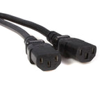StarTech.com 10ft (3m) Power Extension Cord Splitter, C14 to 2x C13, 13A 250V, 16AWG, Computer Power Cord Extension, IEC 320 C14 to 2x C13 AC Power Cable Extension for Power Supply, UL Listed