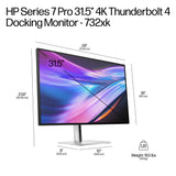 HP Series 7 Pro 31.5 inch 4K Thunderbolt 4 Docking Monitor - 732xk
