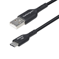 StarTech.com 3ft (91cm) USB-A to USB-C Charging Cable, Charge & Sync, 3A, USB 2.0, TPE Jacket - Black USB Charging Cord