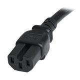 StarTech.com 3ft (1m) Heavy Duty Extension Cord, IEC 320 C14 to IEC 320 C15 Black Extension Cord, 15A 250V, 14AWG, Heavy Gauge Power Extension Cable, IEC 320 C14 to IEC 320 C15 AC Power Cord - UL Listed