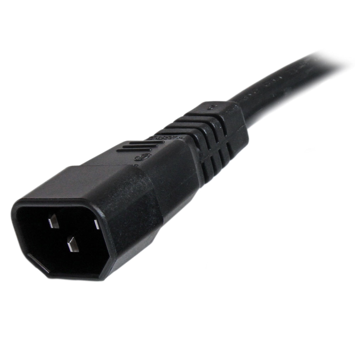 StarTech.com 3ft (1m) Heavy Duty Extension Cord, IEC 320 C14 to IEC 320 C15 Black Extension Cord, 15A 250V, 14AWG, Heavy Gauge Power Extension Cable, IEC 320 C14 to IEC 320 C15 AC Power Cord - UL Listed