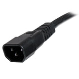 StarTech.com 3ft (1m) Heavy Duty Extension Cord, IEC 320 C14 to IEC 320 C15 Black Extension Cord, 15A 250V, 14AWG, Heavy Gauge Power Extension Cable, IEC 320 C14 to IEC 320 C15 AC Power Cord - UL Listed