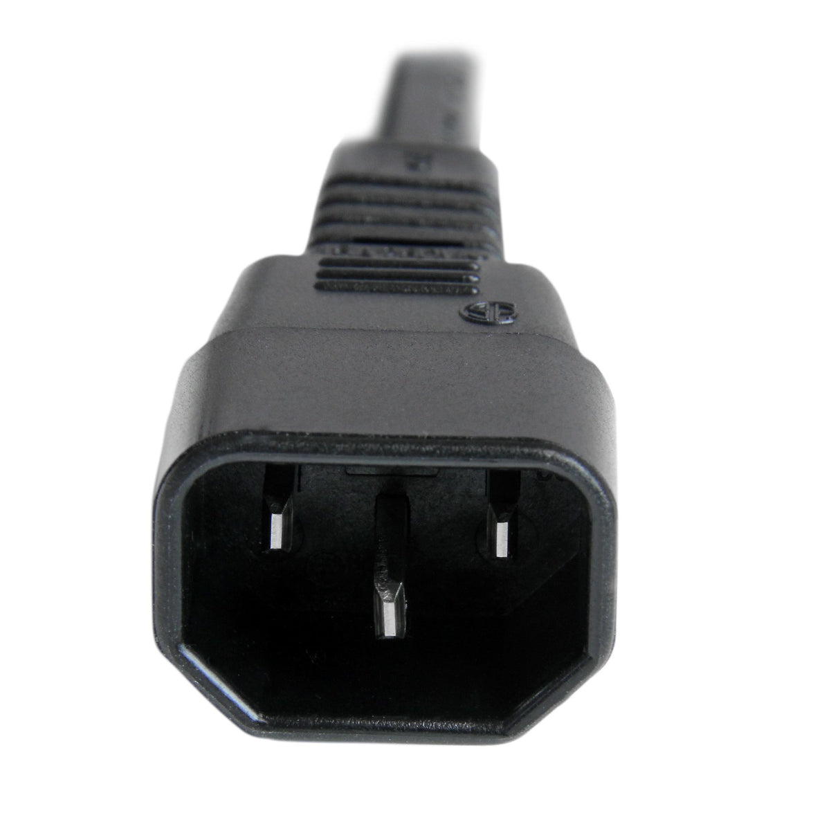 StarTech.com 3ft (1m) Heavy Duty Extension Cord, IEC 320 C14 to IEC 320 C15 Black Extension Cord, 15A 250V, 14AWG, Heavy Gauge Power Extension Cable, IEC 320 C14 to IEC 320 C15 AC Power Cord - UL Listed