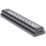 Manhattan USB-A 10-Port Desktop Hub, 10x USB-A Ports, 480 Mbps (USB 2.0), Powered via USB or external power supply (not included) for increased power to connected devices