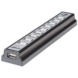 Manhattan USB-A 10-Port Desktop Hub, 10x USB-A Ports, 480 Mbps (USB 2.0), Powered via USB or external power supply (not included) for increased power to connected devices