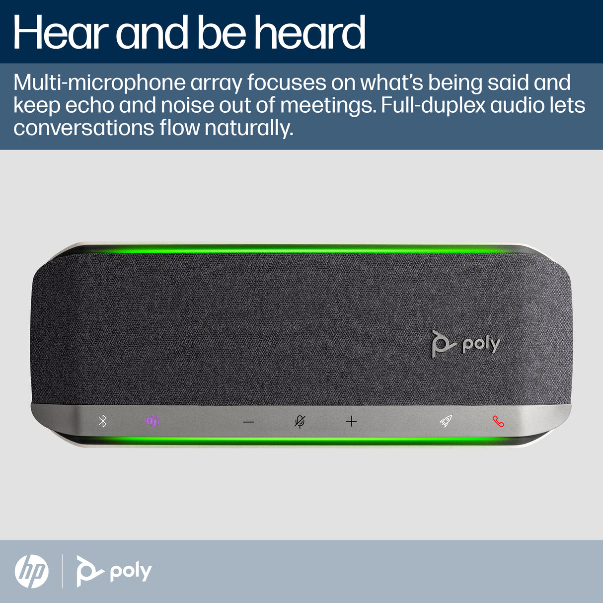 HP Poly Sync 40+ Microsoft Teams Certified USB-A USB-C Speakerphone +BT700 USB-A Adapter