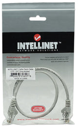 Intellinet Network Patch Cable, Cat5e, 0.5m, Grey, CCA, U/UTP, PVC, RJ45, Gold Plated Contacts, Snagless, Booted, Lifetime Warranty