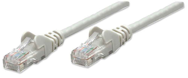 Intellinet Network Patch Cable, Cat6, 1.5m, Grey, CCA, U/UTP, PVC, RJ45, Gold Plated Contacts, Snagless, Booted, Lifetime Warranty