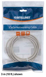Intellinet Network Patch Cable, Cat6, 1m, Grey, CCA, U/UTP, PVC, RJ45, Gold Plated Contacts, Snagless, Booted, Lifetime Warranty