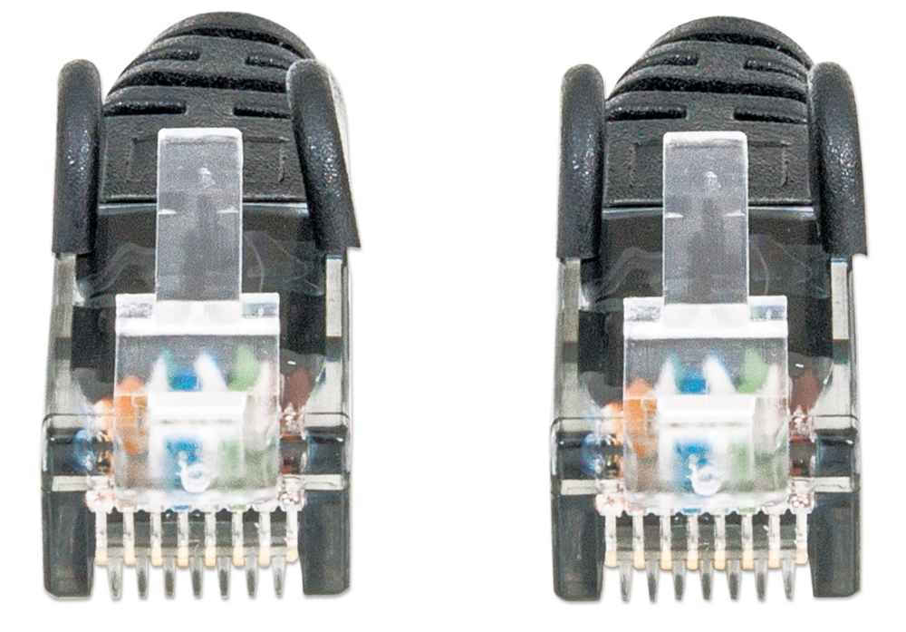 Intellinet Network Patch Cable, Cat6, 3m, Black, CCA, U/UTP, PVC, RJ45, Gold Plated Contacts, Snagless, Booted, Lifetime Warranty