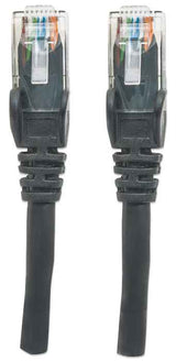 Intellinet Network Patch Cable, Cat6, 1m, Black, CCA, U/UTP, PVC, RJ45, Gold Plated Contacts, Snagless, Booted, Lifetime Warranty