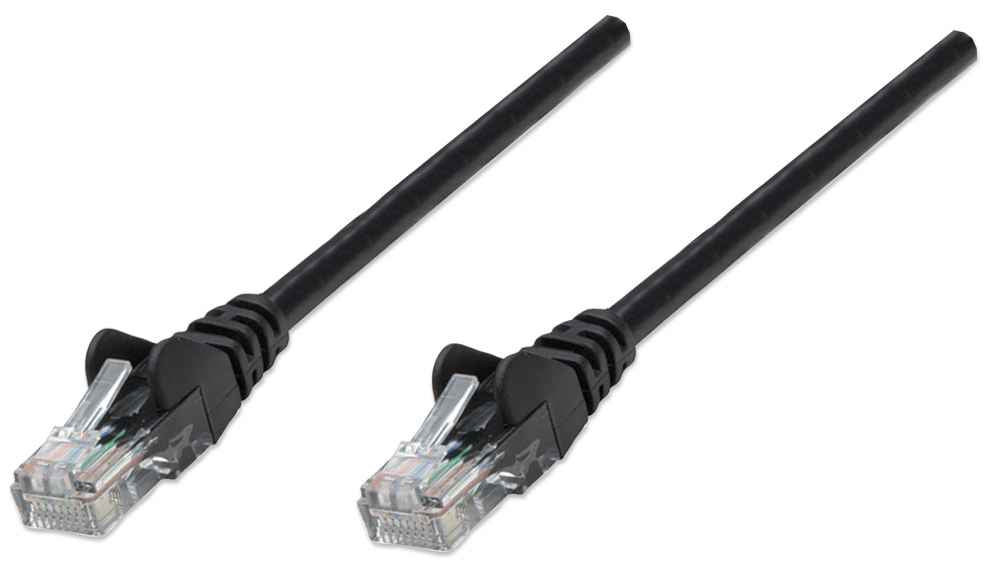 Intellinet Network Patch Cable, Cat6, 7.5m, Black, CCA, U/UTP, PVC, RJ45, Gold Plated Contacts, Snagless, Booted, Lifetime Warranty