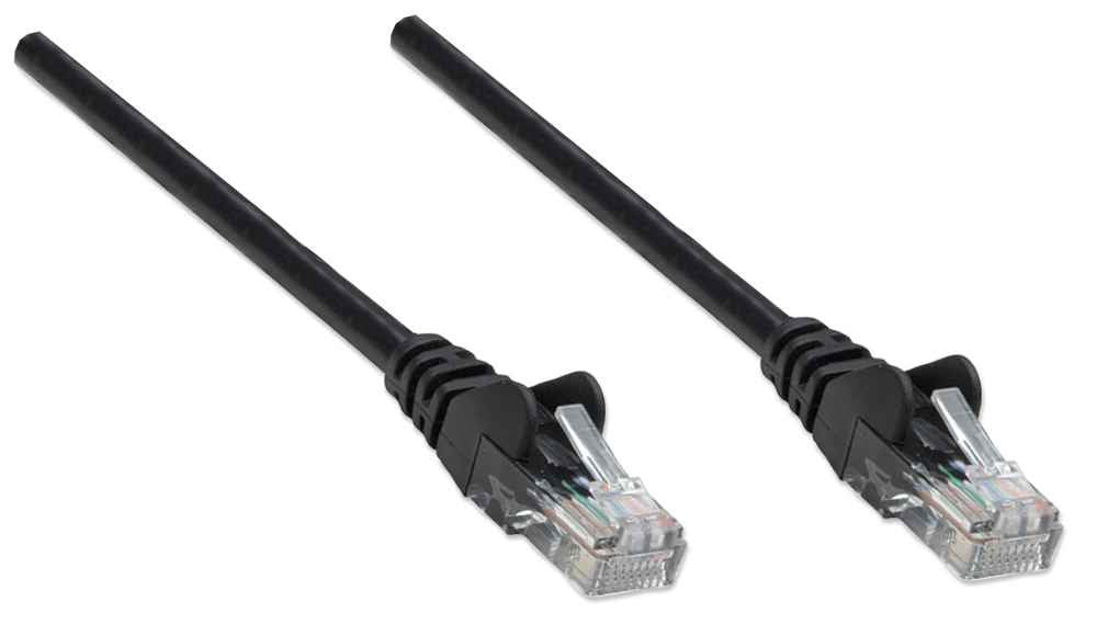 Intellinet Network Patch Cable, Cat6, 7.5m, Black, CCA, U/UTP, PVC, RJ45, Gold Plated Contacts, Snagless, Booted, Lifetime Warranty