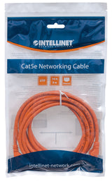 Intellinet Network Patch Cable, Cat6, 7.5m, Orange, CCA, U/UTP, PVC, RJ45, Gold Plated Contacts, Snagless, Booted, Lifetime Warranty, Polybag