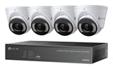 TP-Link KIT 4 VIDEOCAMERE VIGI NK4P-T4425-2T Turret 4MP Full-Color IPC e NVR 4 Canali PoE+ video surveillance kit Wired 4 channels