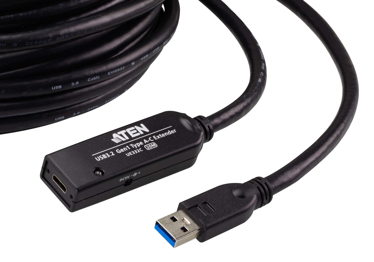 ATEN UE332C USB cable USB 3.2 Gen 1 (3.1 Gen 1) 20 m USB A 5 Gbit/s Black