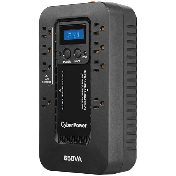 CyberPower EC650LCD uninterruptible power supply (UPS) Standby (Offline) 0.65 kVA 390 W 8 AC outlet(s)