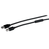 StarTech.com 50ft (15m) Active USB 2.0 A to B Cable, Long USB Printer Cable, 1x USB-A (M), 1x USB-B (M) - Black