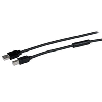 StarTech.com 50ft (15m) Active USB 2.0 A to B Cable, Long USB Printer Cable, 1x USB-A (M), 1x USB-B (M) - Black
