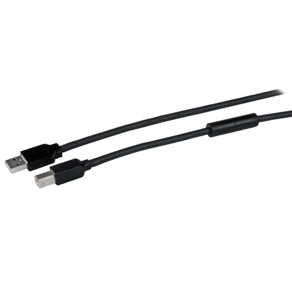 StarTech.com 50ft (15m) Active USB 2.0 A to B Cable, Long USB Printer Cable, 1x USB-A (M), 1x USB-B (M) - Black