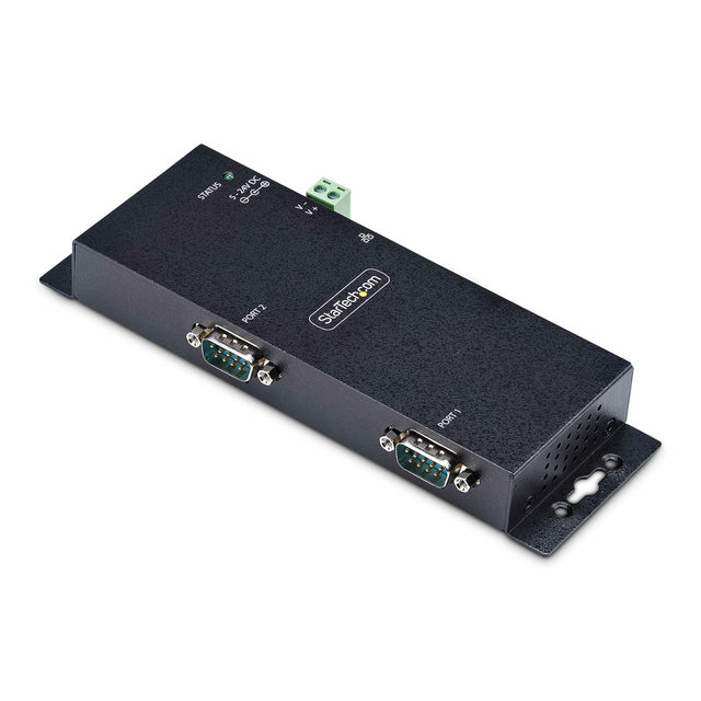 StarTech.com 2-Port Serial to Ethernet Adapter, IP Serial Device Server For Remote RS232 Devices, Wall/DIN Rail Mountable, Metal Housing, RJ45 LAN to DB9 Serial Converter, TAA