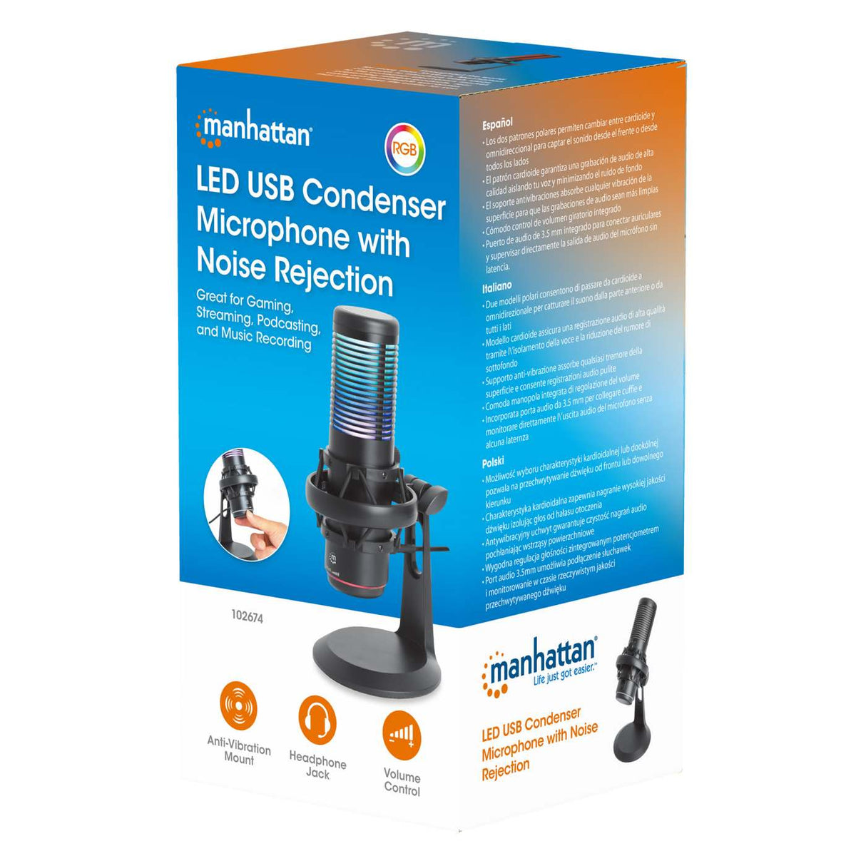 Manhattan 102674 microphone Black PC microphone