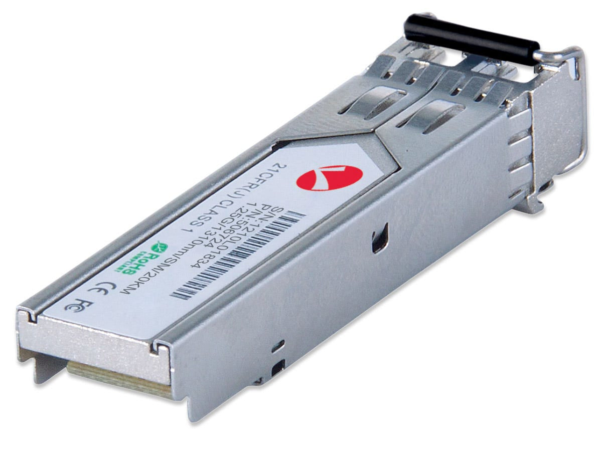 Intellinet Transceiver Module Optical, Gigabit Fiber SFP Mini-GBIC, 1000Base-Lx (LC) Single-Mode Port, 20km, Wavelength 1310nm, Ethernet, Fibre, MSA Compliant, Equivalent to Cisco GLC-LH-SM, Three Year Warranty