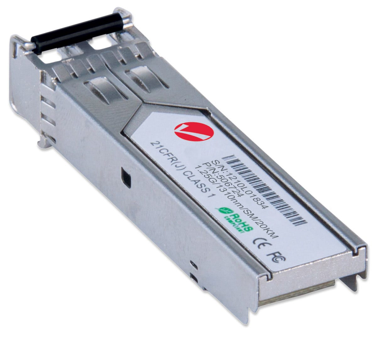 Intellinet Transceiver Module Optical, Gigabit Fiber SFP Mini-GBIC, 1000Base-Lx (LC) Single-Mode Port, 20km, Wavelength 1310nm, Ethernet, Fibre, MSA Compliant, Equivalent to Cisco GLC-LH-SM, Three Year Warranty