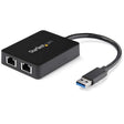 StarTech.com USB 3.0 to Dual Port Gigabit Ethernet Adapter w/ USB Port, 10/100/1000 Mbps, USB Gigabit LAN Network NIC Adapter