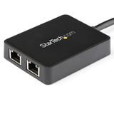 StarTech.com USB 3.0 to Dual Port Gigabit Ethernet Adapter w/ USB Port, 10/100/1000 Mbps, USB Gigabit LAN Network NIC Adapter