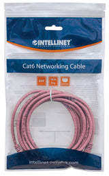 Intellinet Network Patch Cable, Cat6, 7.5m, Pink, CCA, U/UTP, PVC, RJ45, Gold Plated Contacts, Snagless, Booted, Lifetime Warranty, Polybag
