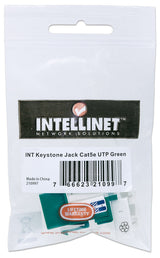 Intellinet Keystone Jack, Cat5e, UTP, Punch-down, Green