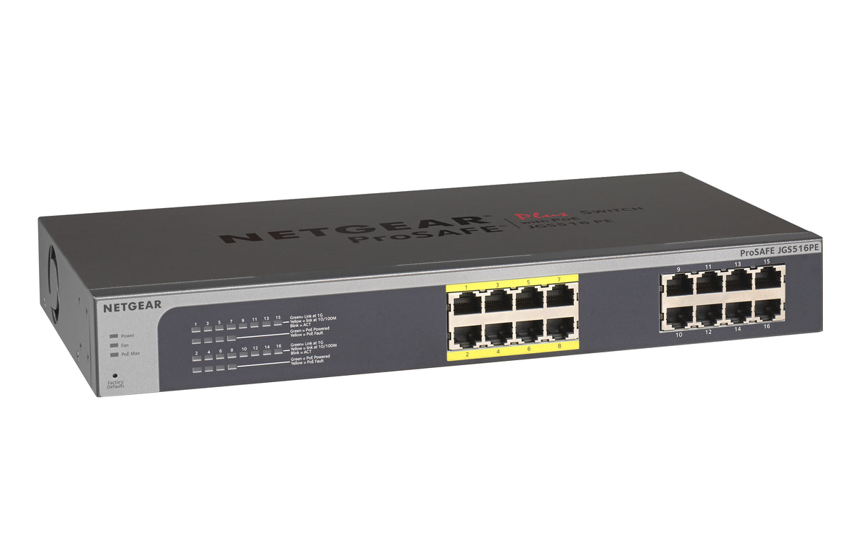 NETGEAR 16-Port PoE Gigabit Ethernet Plus Switch (JGS516PE)