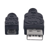 Manhattan 307161 USB cable USB 2.0 1 m USB A Micro-USB B 0.48 Gbit/s Black