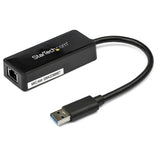 StarTech.com USB 3.0 Ethernet Adapter, USB 3.0 Network Adapter NIC with USB Port, USB to RJ45, USB Passthrough