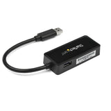 StarTech.com USB 3.0 Ethernet Adapter, USB 3.0 Network Adapter NIC with USB Port, USB to RJ45, USB Passthrough