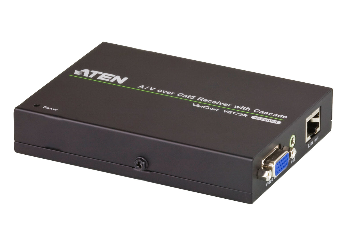 ATEN VE172R AV extender AV receiver Black