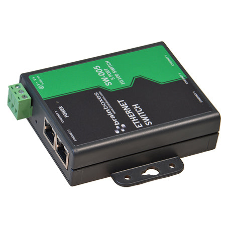 Brainboxes SW-005 network switch Unmanaged Fast Ethernet (10/100) Black, Green