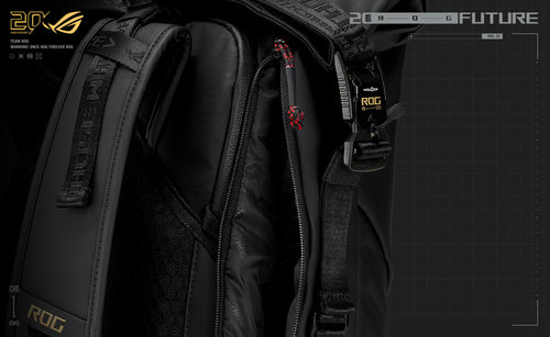 ASUS ROG SLASH Edition 20 backpack Roll top backpack Black Polyester, PU leather