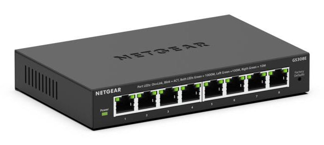 NETGEAR 8-Port Gig Plus Switch Managed L2/L3 Gigabit Ethernet (10/100/1000) Black