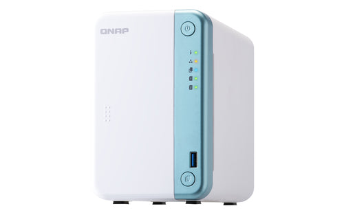 QNAP TS-251D NAS Tower Intel® Celeron® J4005 2 GB DDR4 0 TB QNAP Turbo System Blue, White