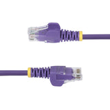 StarTech.com 10ft Purple Slim CAT6 Ethernet Cable, Snagless, 100W PoE, UTP, LSZH, 28AWG Pure Bare Copper Wire, Slim RJ45 Network Patch Cord w/Strain Reliefs, Individually Tested