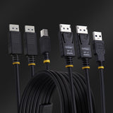 StarTech.com 6ft (1.8m) Dual-DisplayPort and USB 5Gbps KVM Cable, 4K 60Hz, Universally Compatible DP 1.2/USB 3.0 Combo Cable for Dual-Monitor KVM Switches