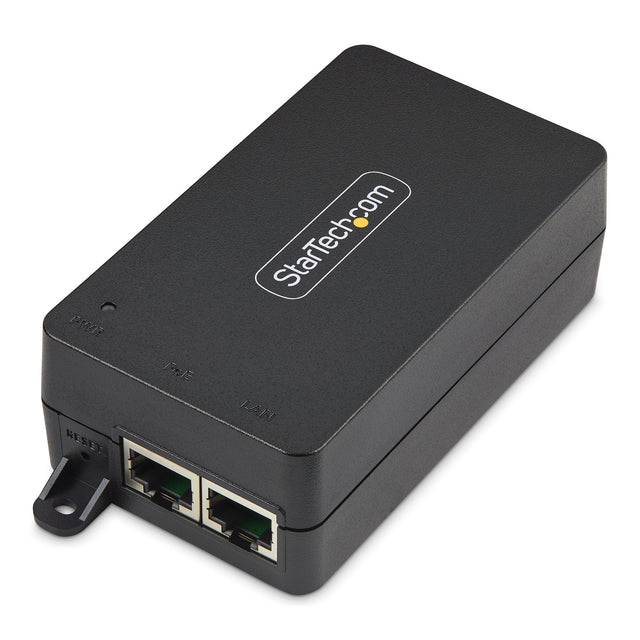 StarTech.com 1-Port 10Gbps PoE++ Injector, 60W, 2.5/5/10G Ethernet/10/100/1000M, PoE++ (802.3af/at/bt), Wall Mountable, Unmanaged Inline Power Over Ethernet, TAA