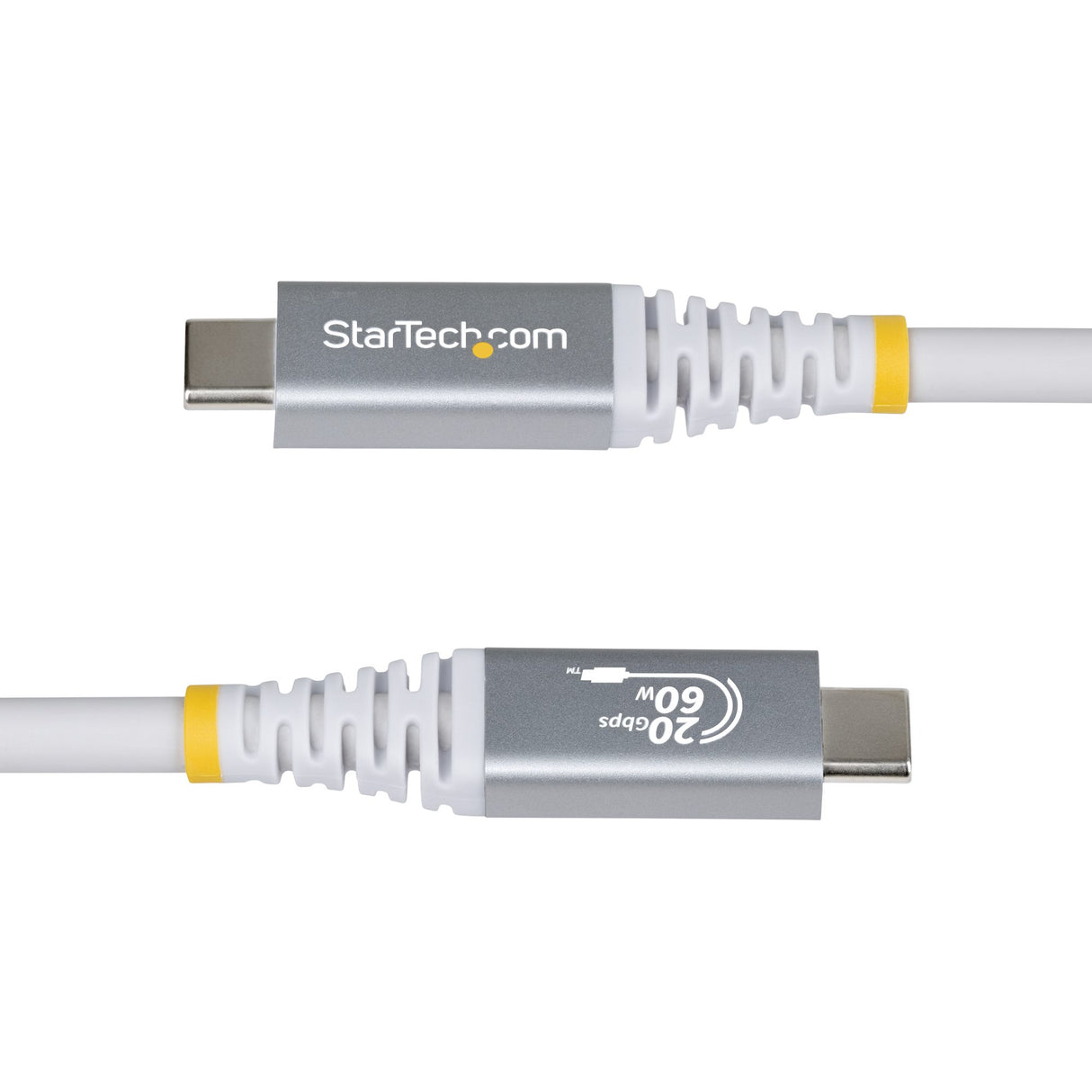 StarTech.com 10ft (3m) USB4 Cable, 20Gbps, USB-IF Certified USB-C Cable, 60W PD, 4K 120Hz DP 2.1, TPE Jacket, White USB-C Cord