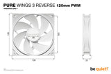 be quiet! Pure Wings 3 120mm | PWM Reverse White Triple-Pack Computer case Fan 12 cm 3 pc(s)