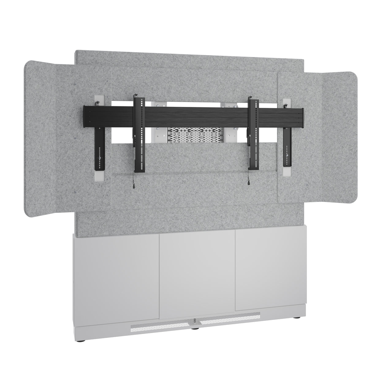 Middle Atlantic ForumTM Floor-to-Wall Mounted 66" (3 Bay) Display Stand for (1) 81" 21:9 Ultra-Wide Display, Light Colorway