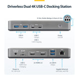StarTech.com Dual-Monitor USB-C Docking Station, HDMI, 4K 60Hz, 100W Laptop Charging, 1GbE, Driverless, Multi-Monitor Dock For Windows